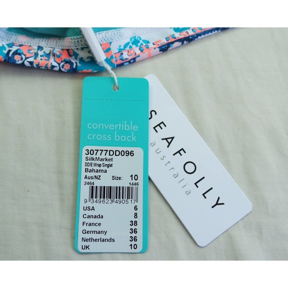 Seafolly Tankini Swim Top Size 6 DD Wrap Underwire - Picture 7 of 7